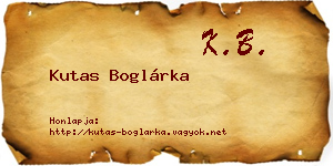 Kutas Boglárka névjegykártya